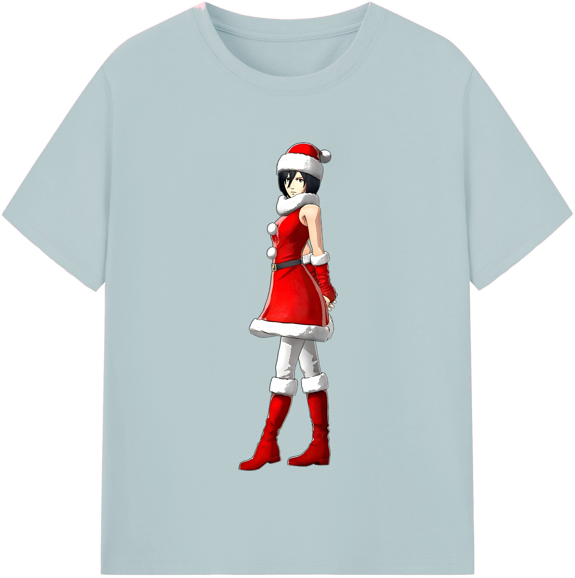 （画像用） 進撃の巨人 ミカサ·アッカーマン Attack on Titan Mikasa Ackerman 綿100％半袖Tシャツ（フロントプリント）